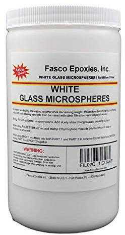 White Glass Microspheres - Filler for Epoxy and Polyester Resin - Quart Tub