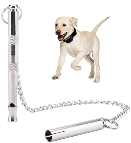 Pssopp Hundepfeife Trainingspfeife Laut Hunde Clicker Ultraschall Hundepfeife Tragbare Hundebell Kontrollpfeife Hunde Trainingspfeife mit hängender Kette