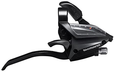 SHIMANO ST-EF500-4 Bicycle Shift/Brake Lever Set - 3 x 7 Speed, EZ-Fire Plus, 4F-Alloy, for V-Brake - Black - ESTEF5004PV7A3