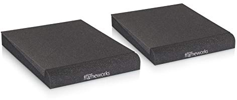 Gator Frameworks Patines aislantes de espuma acústica para monitores de estudio de tamaño mediano, para soportes de altavoces, ordenadores de sobremesa y estanterías; juego de 2 (GFW-ISOPAD-MD)