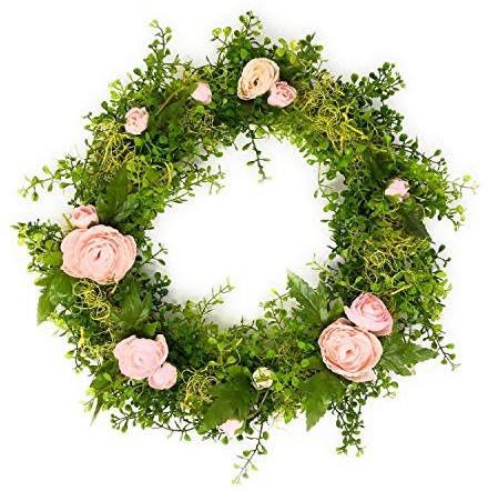 CREAFLOR HOME Tischkranz Türkranz 32cm mit künstlichen Ranunkeln rosa