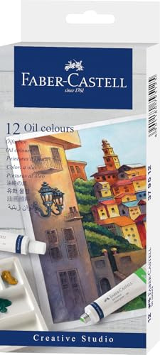 Faber-Castell 379512 - Set de peintures à l'huile, 12 tubes de 9 ml chacun, pour débutants et artistes