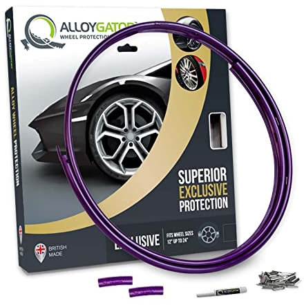 AlloyGator Single Replacement Profile (Purple) - Only for 1 Wheel | Fits Up to 24 Wheels | Protects Against Kerb Rash | Adhesive Free Car Exterior Accessory