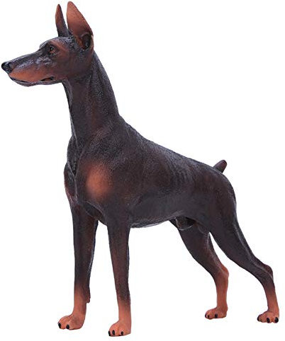 Agatige Figure di animali, modello animale ad alta simulazione a forma di doberman bambola di animali selvatici giocattolo educativo cognitivo decorazione regalo per bambini