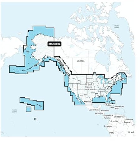 Garmin Nuovo OEM USA & Coastal Canada Built-in Grafico Aggiornamenti Garmin Navionics+™ | BUS001L | microSD™/SD™ e Abbonamento di un anno, 010-13177-00