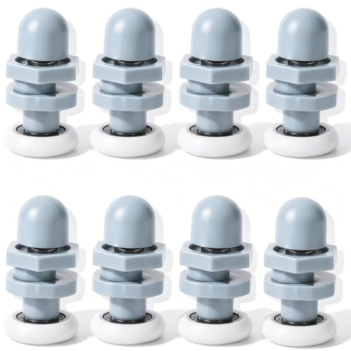 8 Stück Duschkabine Rollen, Laufrollen Duschkabinen Ersatzteile für Die Badezimmer Langlebige Kunststoff Schieberollen für Glasschiebetür Duschtür Schiebeduschtür Fenster Glastür (20mm)