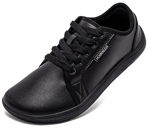 HOBIBEAR Barefoot Shoes Women Mens Minimalist Sneakers Zero Drop Sole Casual Shoes with Wide Toe Box Lightweight Comfortable All Black