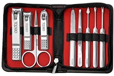 Set de Manicura Pedicura Set de uñas Sistemas de uñas for hombre y uñas Sistemas de uñas de acero inoxidable Sistema de belleza de viaje portátil Cutícula facial y cuidado de uñas (conjunto de 8/9 pie