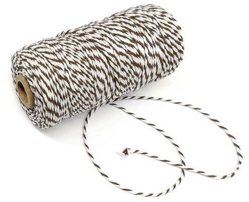 Mopec S101.03.19.1 Cordón 12hilosx100mts.Trenzado algodón marrón/Blanco