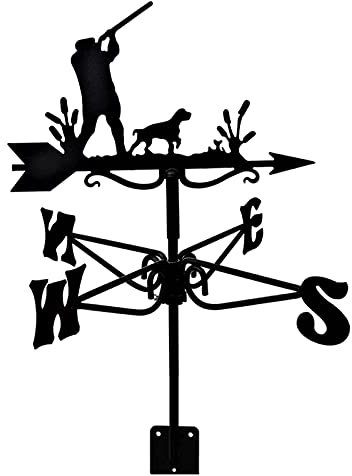 ZAANU Girouette de Maison rétro avec revêtement métallique, girouette en Acier Inoxydable anticorrosion, Outil de Mesure de girouette de Chasse, indicateur de Direction du Vent, Montage