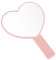 Gjinxi Espejo De Maquillaje De Mano con Forma De Corazón 1 Espejo De Una Sola Cara Espejo Cosmético Portátil De Tocador Herramienta Reflectora para Uso Diario Afeitado Embellecer Viajes Rosa