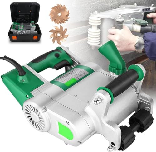 Machine de découpe de rainures murales électrique 1100 W, Machine de découpe de rainures murales de Moulage en 1 Temps avec Lames de 25 mm/35 mm, Profondeur de rainure réglable de 20 à 30 mm, machin