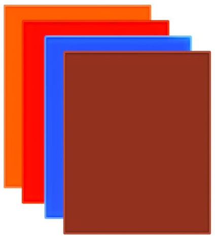 volumoon Tappetino in Silicone per Rotoli di Torta, 4 Pezzi Tappetino Antiaderente Riutilizzabile per Forno, per Dolci, Frutta, Carne e Verdure (30 x 25.5 cm)