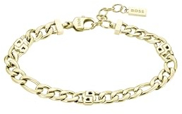 BOSS Jewelry Women's DOUBLE B INFINITE Collection Chain Bracelet in Stainless Steel and Yellow Gold