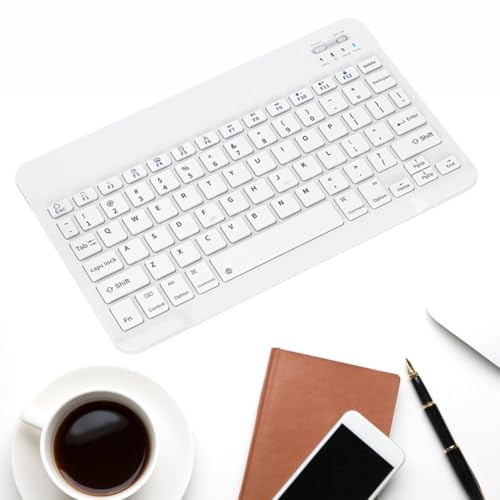 LYEAA Clavier Compatible 3.0 7 Couleurs Rétroéclairé Ultra Léger Clavier Mince Rechargeable Clavier Rétroéclairé Saisie Silencieuse pour Android Windows Tablettes PC Smartphone