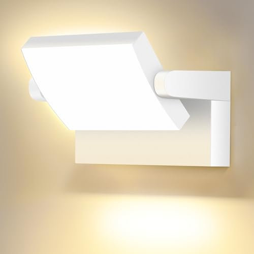 40 W Applique da parete per esterni con pannello LED girevole a 350 gradi, bianco da esterno 4000 lm, proiettore LED 3000 K, bianco caldo, lampada da interni impermeabile IP65