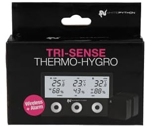 WhitePython Wireless Tri-Sense Thermo Hygro Master Unit Reptiles | Suitable for All Enclosures, Snakes | Lizard & Tortoise, 3 Channel Wireless, Amphibian