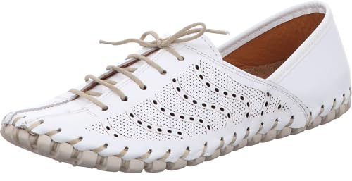 Gemini Damen Schnürschuh Lederschuh Flexible Laufsohle luftiges Muster 031218-02