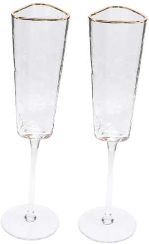 HOLIDYOYO 2piezas Copas De Champán De Transparentes Elegantes Flutes Para Bodas y Celebraciones y Banquetes