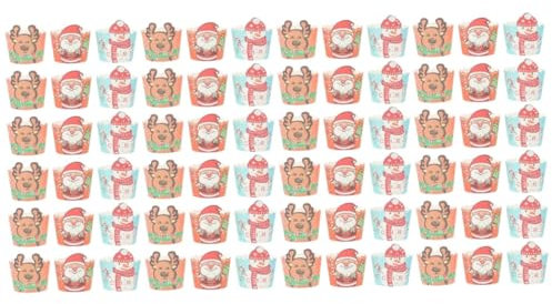 PRETYZOOM 2 Juegos Tazas De Pastel De Navidad Moldes Para Muffin Moldes Grandes Para Cupcakes Magdalenas Mollete Tazas Para Muffins Decoraciones De Tazas Para Hornear Papel 150 Uds * 2