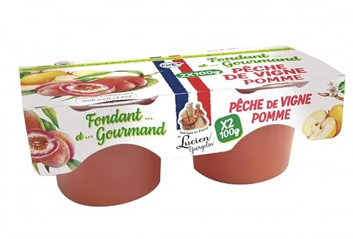 Compote Pomme et Pêche de vigne Lucien Georgelin - 2 pots de 100g | Fondant et Gourmand