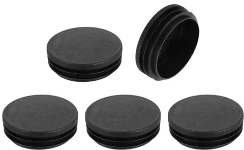 QUARKZMAN 5 Stück Runde Abdeckkappen, Schwarze Blindstopfen, Rohrabdeckung aus Polyethylen 76mm (2,99 Zoll) Möbelbeinrohr Einsatz Kunststoffkappen, Verschlusskappe für Stuhl Sofa Regal