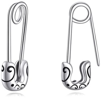 YFN Sicherheitsnadel Ohrringe Sterling Silber Winzige Büroklammer baumeln Ohrringe Herz Papier Clip Schmuck Geschenke für Damen