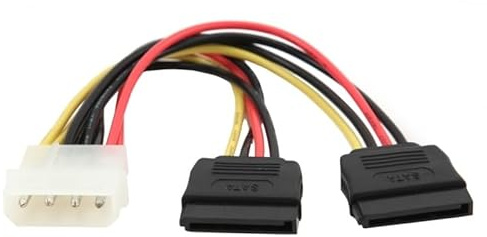 VoltShine Cable SATA de Alimentación 15 cm, con conector XHD2, ideal para conectar discos duros y unidades ópticas en computadoras.