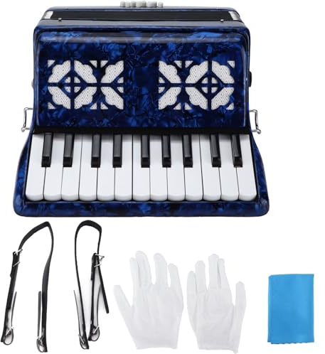 Jeffergarden Accordion, Bright Color 22-Key Piano Accordion, 8-Bass Keyboard Instrument for Beginners and Performers