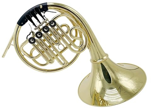 Einreihiges Französisches Horn mit 3 Tasten, professionelles Messinghorn-Instrument, B, flach, einreihig, drei Tasten, vier geteilt (4)
