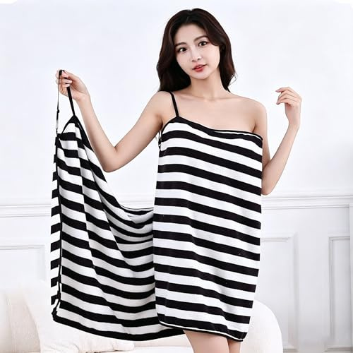 Guozyly Toalla de sauna para mujer, toalla de baño con tirantes, vestido de toalla para mujer, falda de baño tipo sling, juego de albornoz de spa con toalla de baño, toalla de baño portátil para ducha