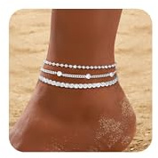 ZNBOH Bracelet de Cheville Femme Argent Sterling 925 Or Chaine de Cheville