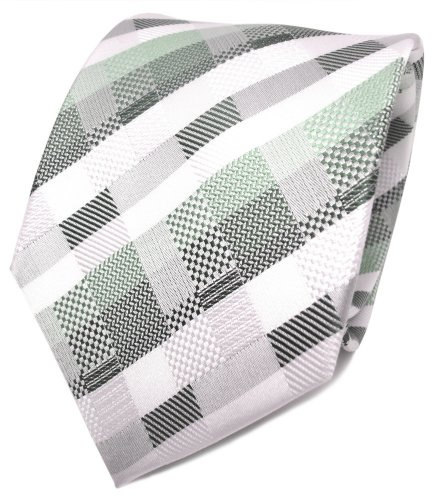 TigerTie Designer Seidenkrawatte in kariert gemustert - Krawattenbreite 8 cm
