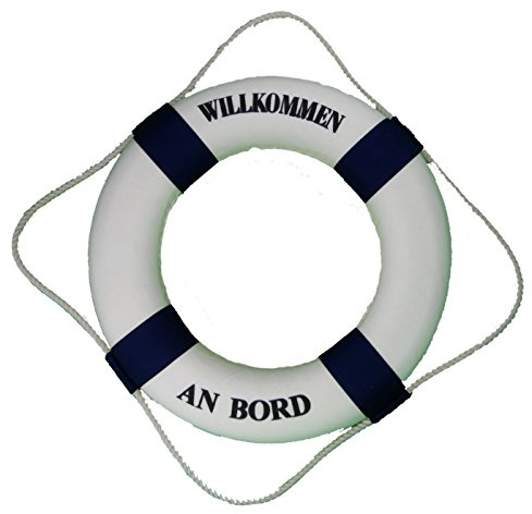Deko Rettungsring Willkommen an Bord, blau, 35cm