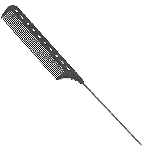 YS Park (3 Pack) 122 (Carbon) Extra Long Tail Comb from ProHairTools ONLY! + Free Double Dip Comb Brush ($4 Value)