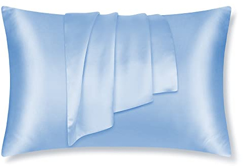 LULUSILK Seide Kissenbezug 40x80cm Hellblau, Haar- & Hautpflege, 1 Stück | 100% echte Maulbeerseide, verdeckter Reißverschluss. Atmungsaktiv, sommerkühlend. Geschenkverpackung.