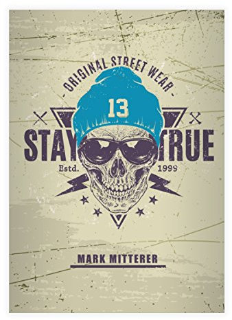 Kartenkaufrausch 4 personalisierte, Trendige Retro Totenkopf DIN A4 Schulhefte, Rechenhefte mit Mütze und Sonnenbrille Skull in blau Lineatur 29 (Kariertes/rautiertes Heft)