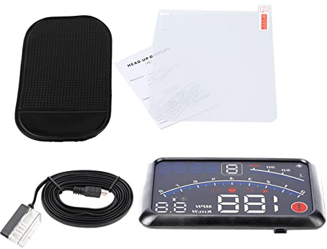 5.5-Inch HD OBD II, Car GPS HUD with Speed Warning, Fuel Consumption and Temperature Monitoring