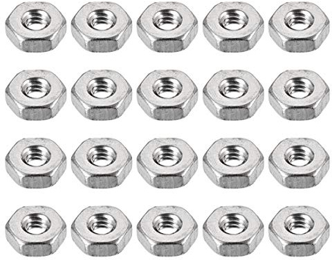 sourcing map 20 Stück Sechskantmuttern 4#-40 UNC 304 Edelstahl Gewinde Muttern