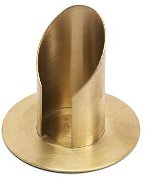 NKlaus Kerzenhalter 8cm hoch Kerzenständer für Kommunionkerze Ø 4cm Messingleucher Gold Taufkerzen Stabkerzen 2828