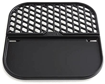 Weber Sear Grate und Plancha für Gourmet BBQ System - 2-in-1 Einsatz zum Scharf Anbraten oder Flachgrillen – Schwarz (8858)