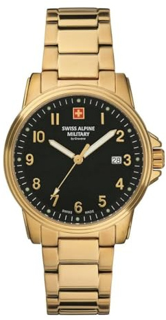 Swiss Alpine Military Herren Uhr Analog Quarz 7011.1 Edelstahl