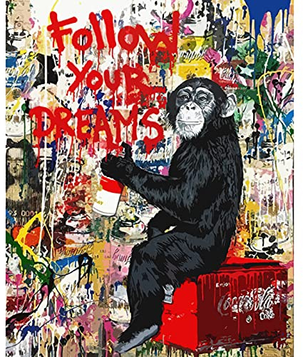 Tucocoo Banksy Ölgemälde für Mädchen und Ballon, Banksy, Malen nach Zahlen, Kits für Erwachsene, Acryl-Ölgemälde, Leinwand, individuelle DIY-Malen-nach-Zahlen-Set, Malen für Anfänger