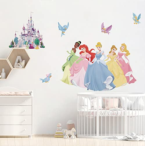Runtoo Prinsessa väggdekaler för flickor sovrum slott väggkonst klistermärken barn baby barnkammare väggdekor