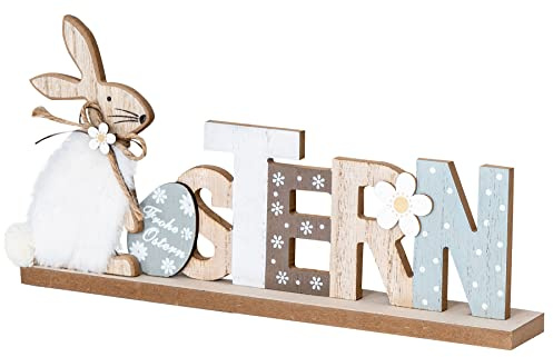 levandeo Schriftzug Ostern B x H: 34x17cm Hase Holz Tischdeko Bunt Aufsteller Deko Figur Buchstaben