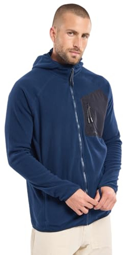 PLOUHA fleece med huva, marinblå, S herr, Marin, S