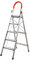 TREPPE Scala in alluminio domestica, pieghevole a forbice, 5 gradini