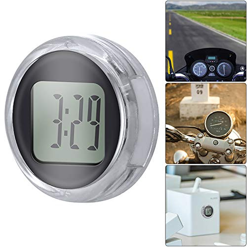 SUNJULY Horloge de moto - Étanche IP64 - Mini horloge avec affichage numérique clair pour vélo, moto et voiture