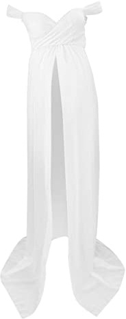 LOVIVER Abito per Donne Incinte, Elegante Fotògrafo Gravidanza Servizio Fotografico Lungo Matrimonio - S/M/L/XL, Bianco M