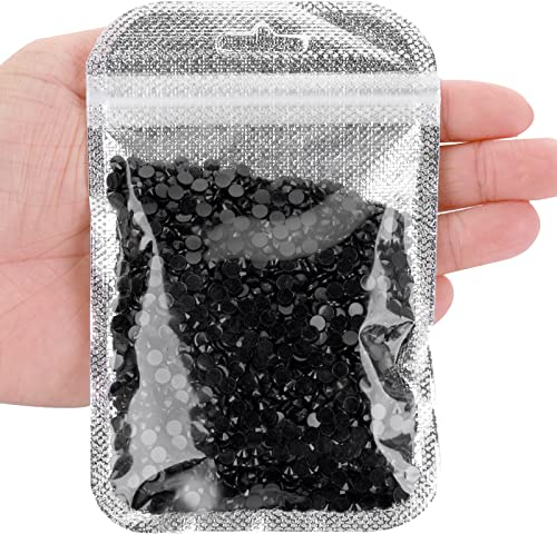 TIESOME 3000Pcs Strass 4mm Harz Strasssteine Pailletten Verzierungen Edelsteine Hotfix Flatback Kristall Bling Diamanten für Nägel, Kleidung, Tassen, Flaschen, DIY Handwerk Dekoration (Schwarz)
